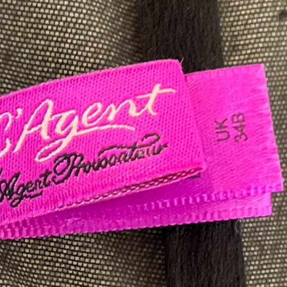 L'Agent By Agent Provocateur Black Rosalyn Basque Push-Up Bustier Sz 34B - Picture 10 of 12